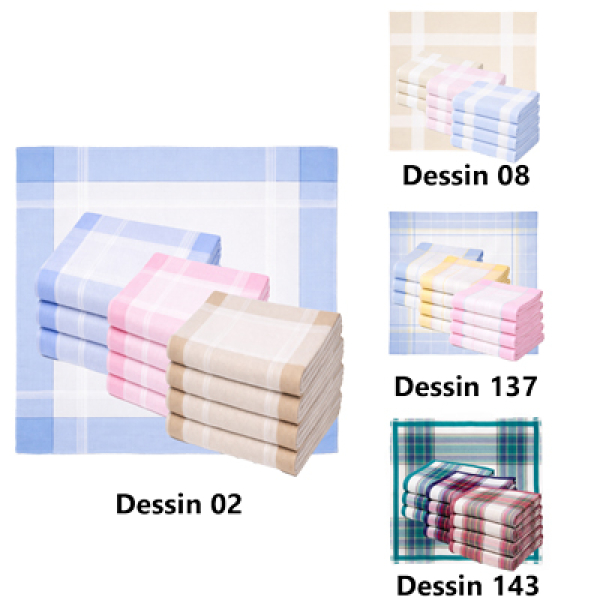 Betz 12 Stück Damen Stoff Taschentücher Paloma 2 Größe 32x32 cm 100% Baumwolle